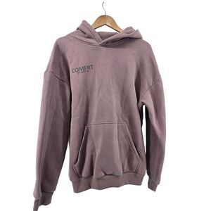 Comfrt Hoodie Mens Medium Mauve Good Days Ahead Oversized Pullover Graphic Sweat